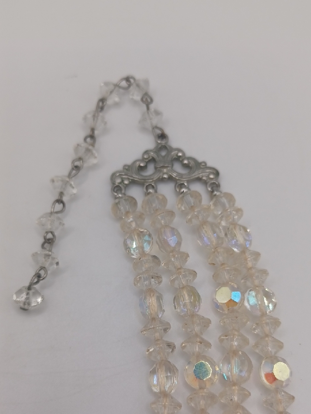 Clear Crystal AB Four Strand Necklace - Picture 4 of 6